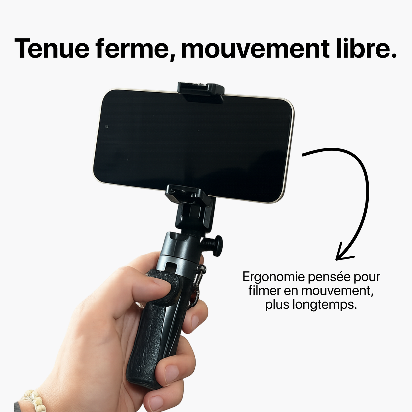 permet de tenir plus ergonomiquement son téléphone pour créer du contenu