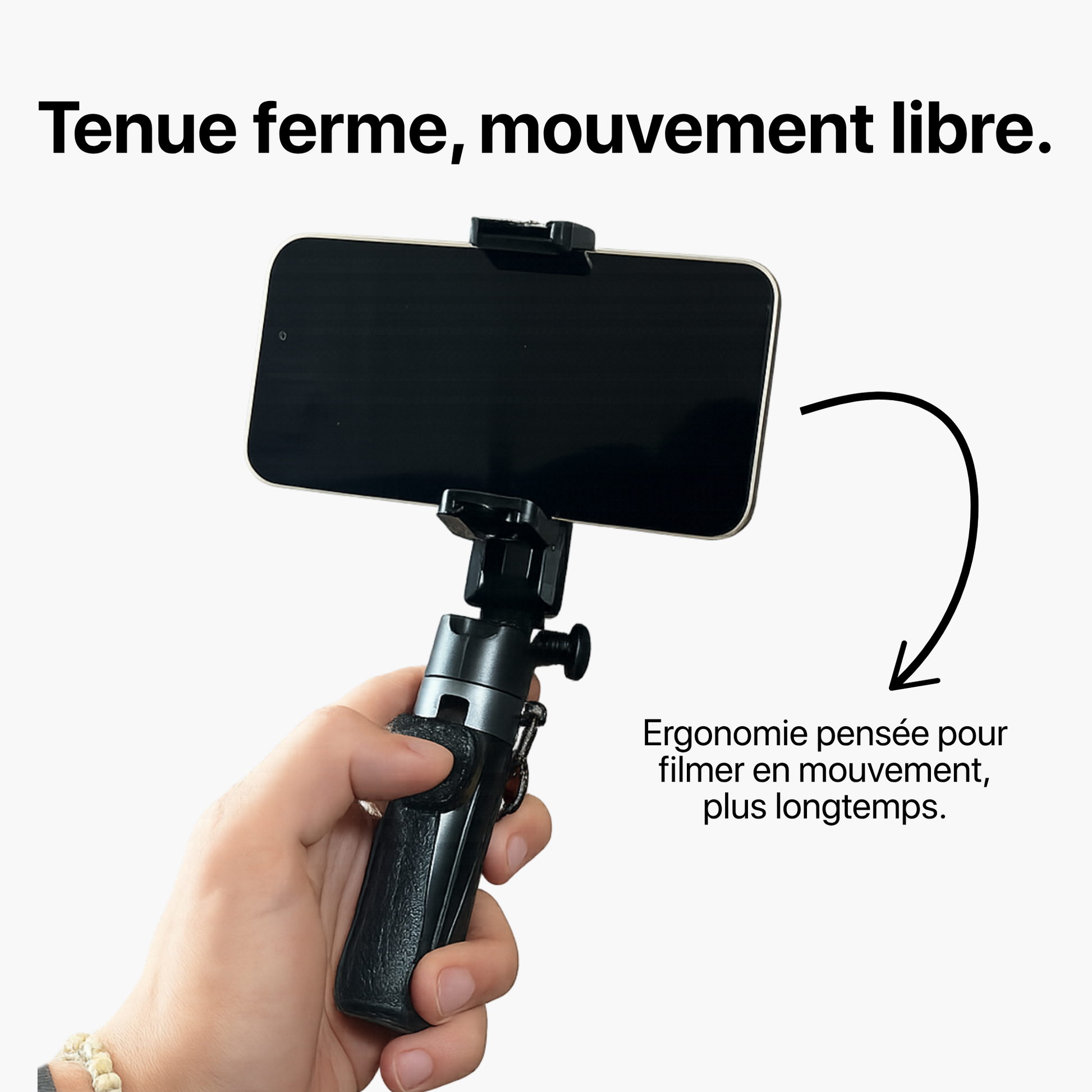 permet de tenir plus ergonomiquement son téléphone pour créer du contenu